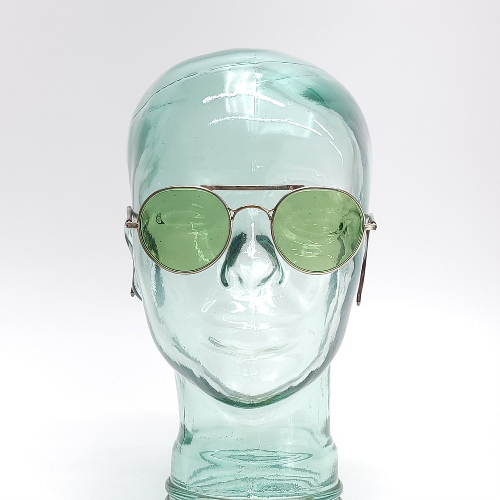Antique Bausch & Lomb Green Goggles Safety Glasses Vintage Sunglasses Steampunk‎